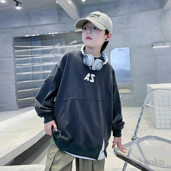 【送料無料】プリント トレーナー  スウェット  ボーイズ トップス  ゆったり 子供服 子供 トレ...