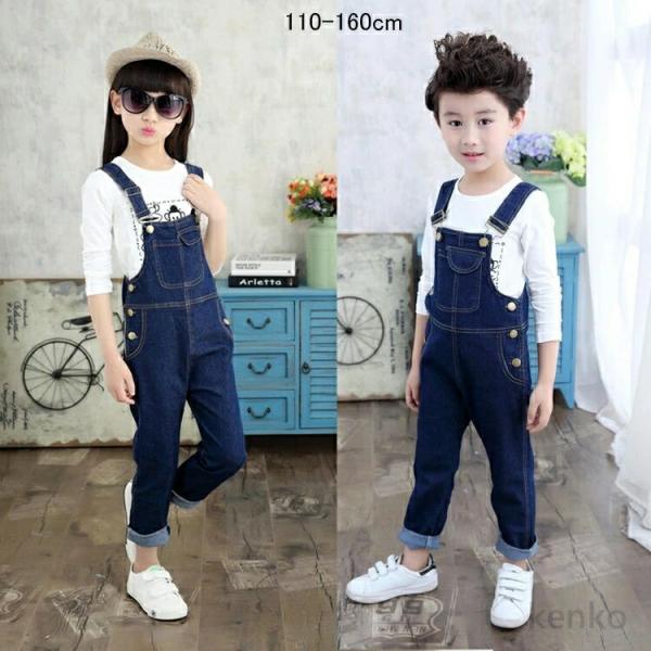 【送料無料】ジーンズ サロペット キッズ オーバーオール デニム ベビー 子供 男の子 女の子 兼用...
