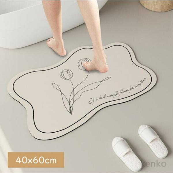 【送料無料】バスマット 北欧風  速乾 干し 吸水 抗菌  柔らかい 猫 ソフト かわいい 珪藻土マ...