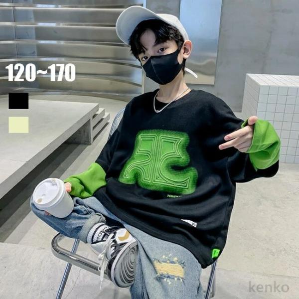 【送料無料】トレーナー 子供服 キッズ 男の子  バックプリント スウェット トップス あったか ゆ...