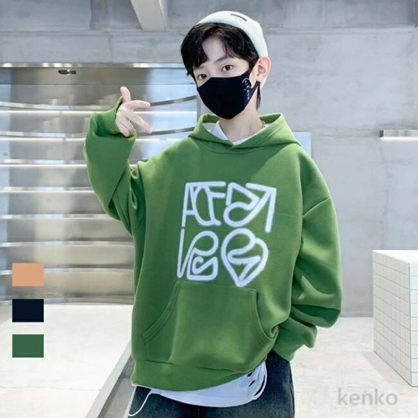 【送料無料】キッズ  パーカー  レーナー  男の子 子供服  プリントパーカー プルオーバー プル...