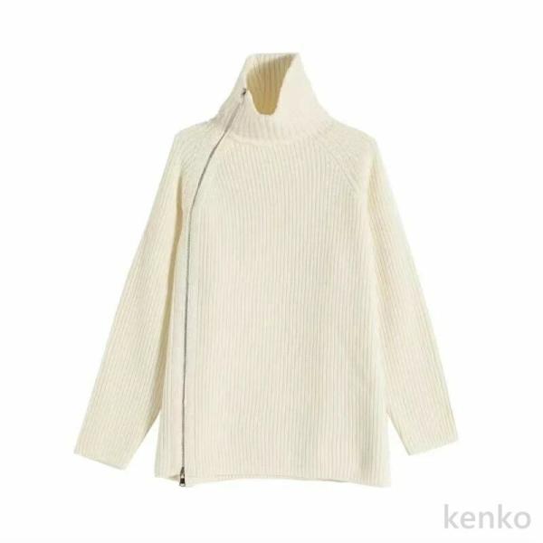 【送料無料】ハイネック ニット ニットトップス リブニット レディース　トップス　セーター ハイネッ...