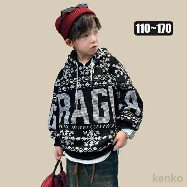 【送料無料】春 秋 冬 ファッション   パーカー 男の子  厚手 防寒  ストリート スウェット ...