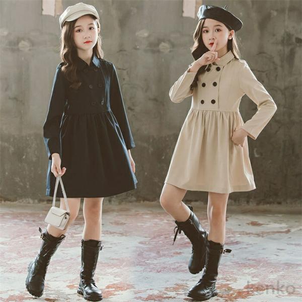 【送料無料】新作 ピアノ発表会 ワンピース ステンカラーコート おしゃれな子供服 女の子 可愛い 子...