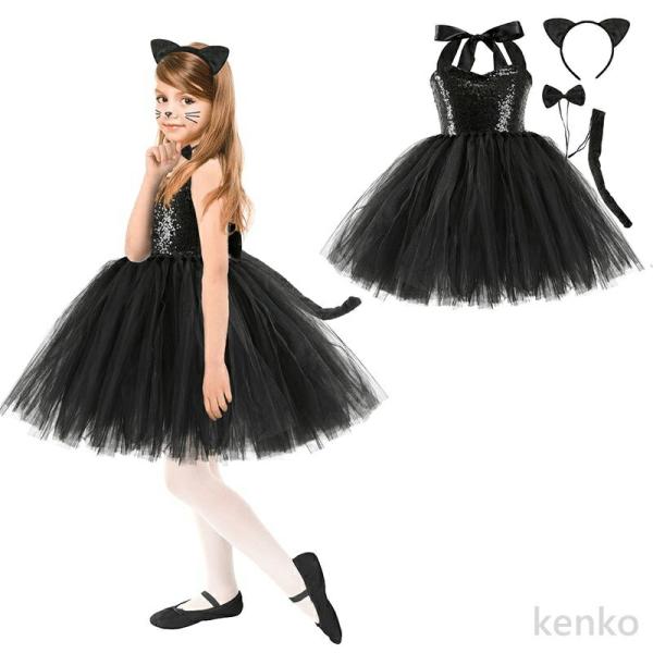 【送料無料】ハロウィン 衣装 キャットウーマン 黒猫 猫女に変身 ハロウィン 衣装 子供  コスプレ...
