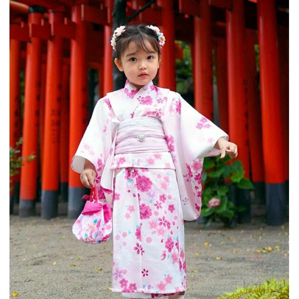 【送料無料】女の子 浴衣+兵児帯  2点セット 子供 キッズ 浴衣セット 浴衣セット 110 120...