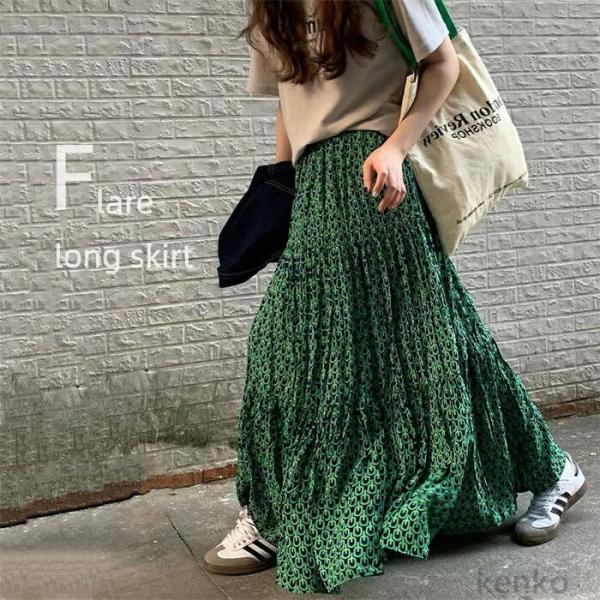 【送料無料】スカート ロング 裏地 春夏 春秋 レディース マキシスカート ロングスカート フレアロ...