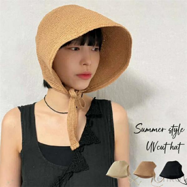 【送料無料】リボン 麦わら帽子 レディース 春 夏 帽子 折りたたみ UV 収納 ひも つば広 UV...