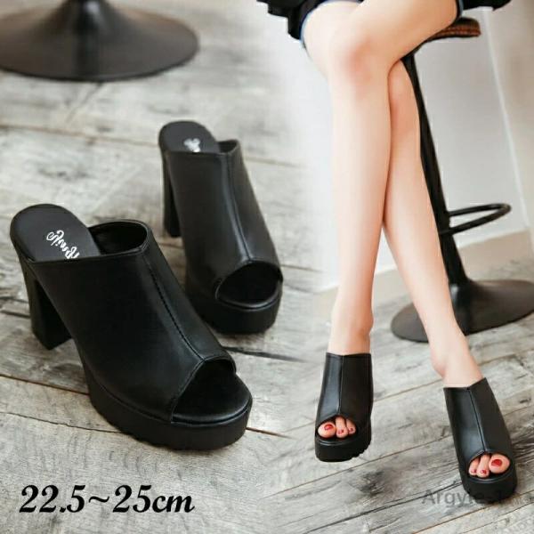 ミュール厚底 サンダル 韓国風 おしゃれ 黒 サンダル 靴 夏 サンダル アウトドア おしゃれ カジ...