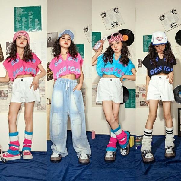 キッズ ダンス衣装 キッズ セットアップ チア チアガール セットアップ ヒップホップ 単品 トップ...