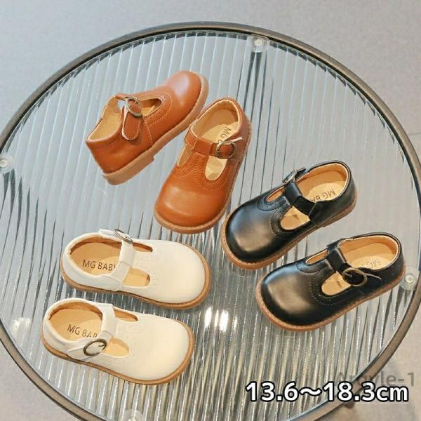 女の子 キッズ 靴 shoes シューズ ぺたんこ フラットシューズ ストラップ バレエシューズ く...