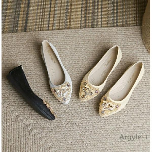 3色 ビジュー 小さいサイズ 大きいサイズ 22.5~27.5cm レディースシューズ レディース靴...