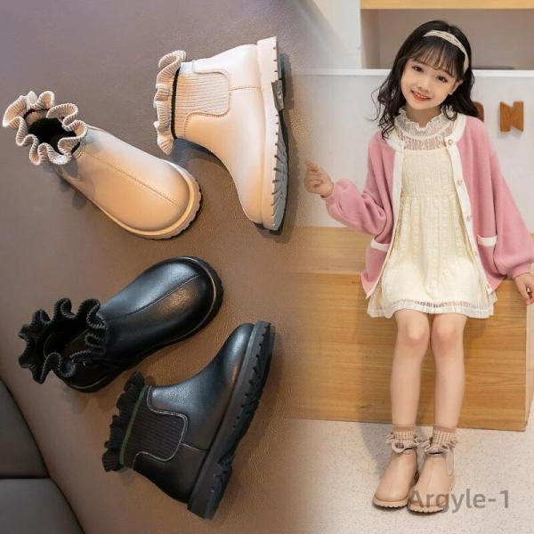 ショートブーツ フォーマル靴 キッズ ブーツ 裏起毛 ボア 子供靴 ローヒール 女の子 子供 キッズ...