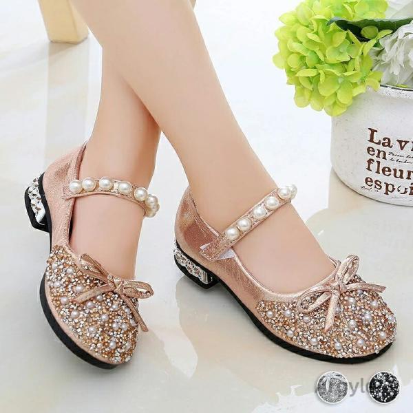 女の子 キッズ キラキラ 子供靴 パンプス ドレスシューズ ピアノ発表会 ジュニア 女児 シューズ ...