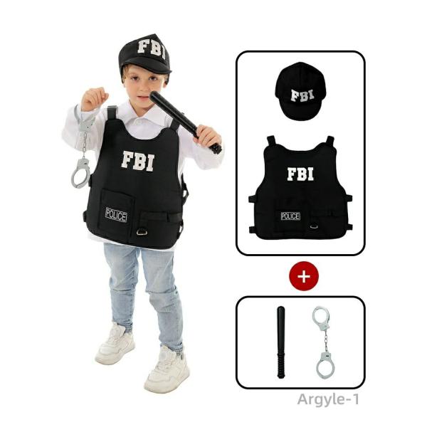 FBI 警察 特警 警官 余興 可愛い コスチューム キッズ 仮装 子供 男の子 女の子 子供用 小...