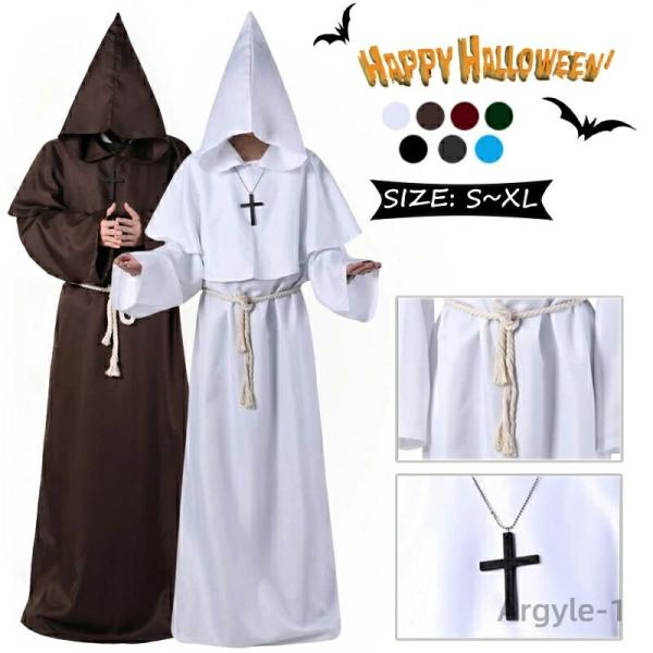 ハロウィン 神父 死神 悪魔 ロング マント フード付き コート 大人 キッズ 魔法使い ローブ デ...