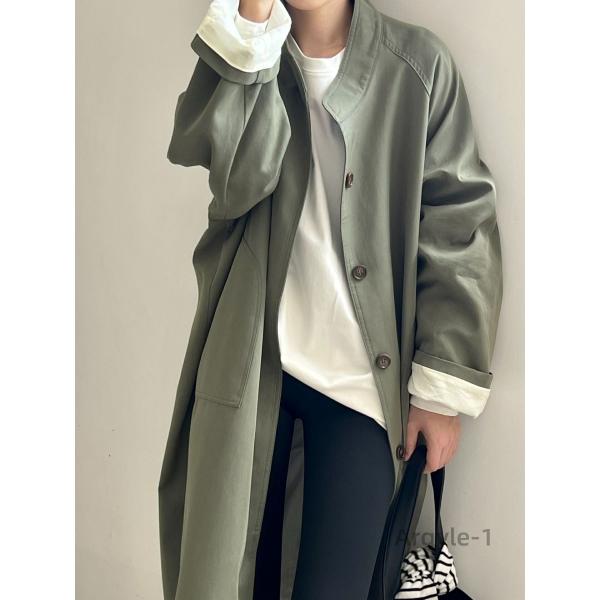 ルーズロングコート スプリングコート レディース ロングコート コートアウター 春コート 春物 春服...