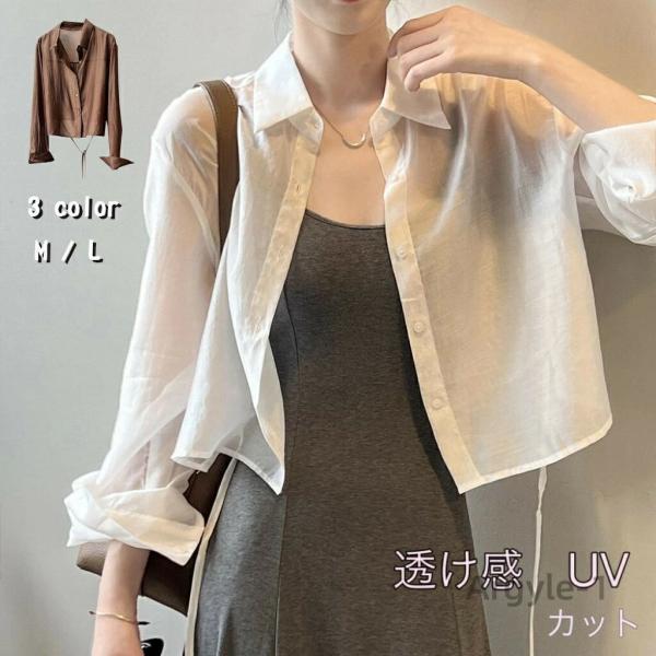 シアーシャツ ブラウス シアー シャツ レディース 春 夏 ブラウス 長袖 透け 透明感 シースルー...