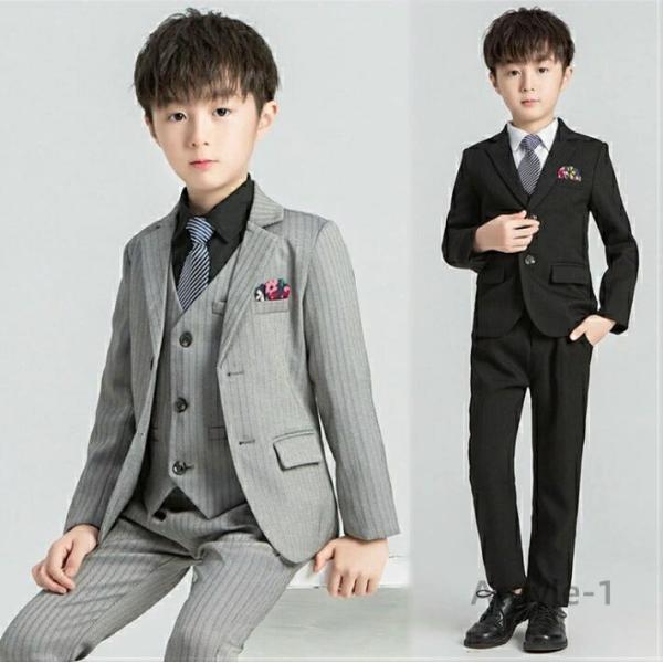 フォーマルスーツ 男の子 スーツ キッズ 子供 4点セット ベスト 上下セット セットアップ タキシ...