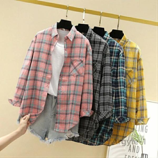 チェックシャツ レディース トップス ネルシャツ チェック柄 コットンシャツ 長袖 ブラウス 綿 暖...