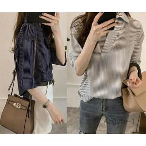 レディースシャツ ブラウス vネック 春秋 シンプル ゆったり 大きいサイズ 体型カバー 通勤 通学...