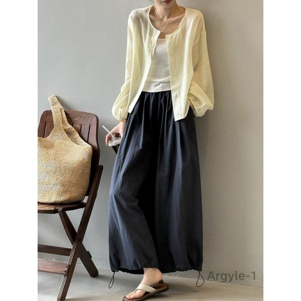 カーディガン レディース フランス風　フランス系 薄手 ボレロ 春 夏 長袖 Vネック 無地 トップ...