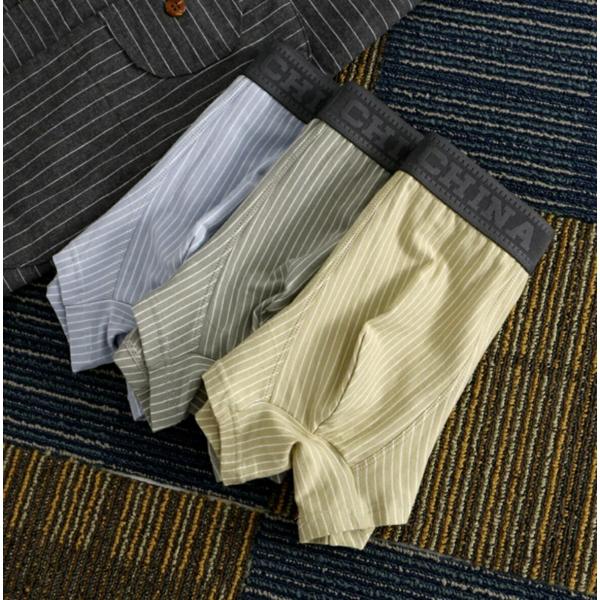 メンズ ストライプ コットン ボクサー ブリーフ 男性用 下着 M L XL XXL XXXL