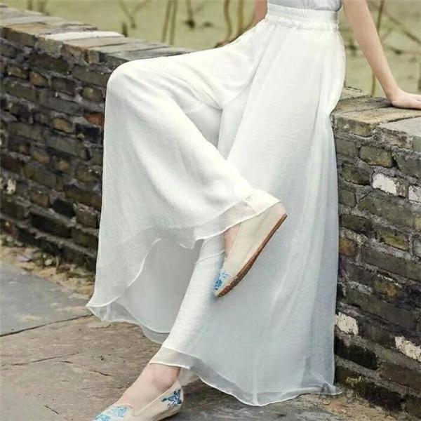 スカート パンツ  レディース ハイウェスト ロングパンツ ゆったり 通気性 快適  ボトムス 美脚...