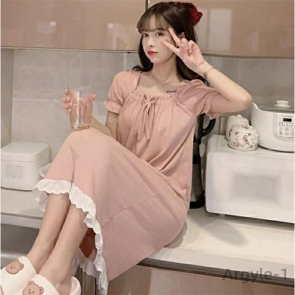 ルームウェア ワンピース レディース  パジャマ  部屋着 フレアドレス 大きいサイズ 半袖 ワンピ...