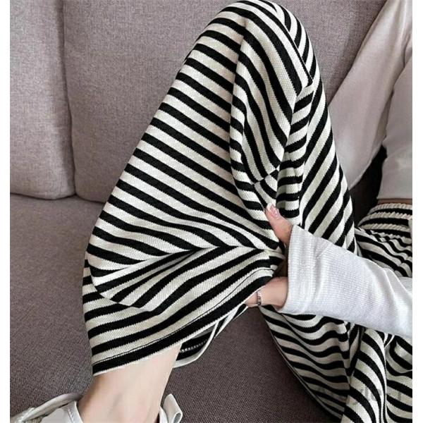 レディース ストレート ボトムス ハイウェスト ロングパンツ ゆったり 脚長シルエット ボトムス 美...