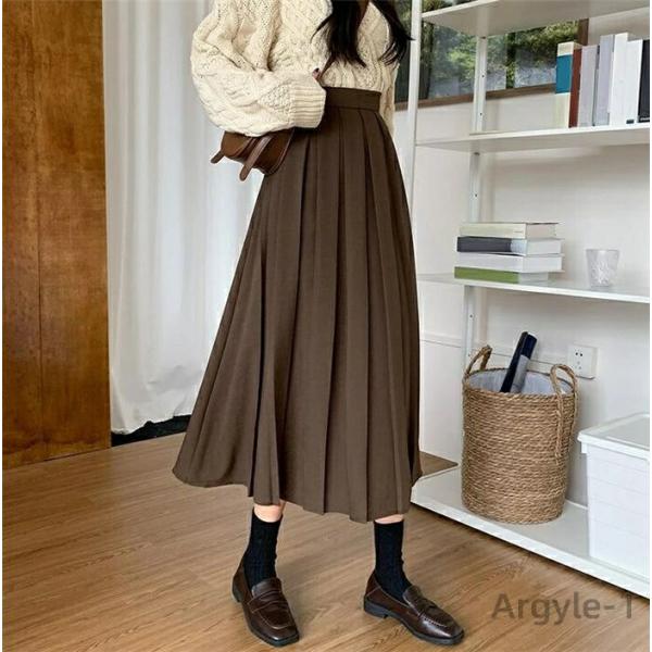 レディースロング フレア スカート ウエストファスナー ひざ下丈 スカート ストレッチ Aライン ボ...