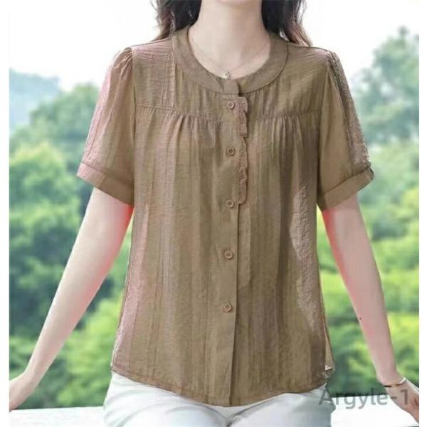 チュニックブラウス レディース  無地 半袖 シャツ カジュアル おしゃれ 体型カバー きれいめ 春...