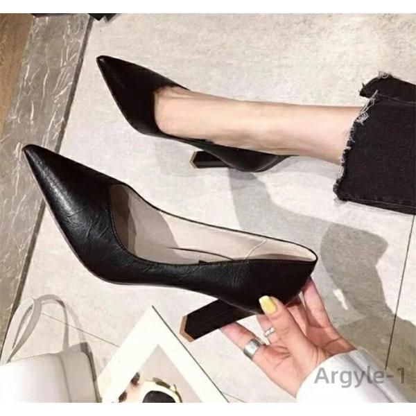 走れる 痛くない チャンキーヒール パンプス レディース ポインテッドトゥ ハイヒール パンプス フ...