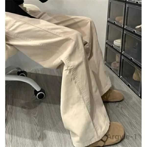 レディース ストレート ボトムス ハイウェスト ロングパンツ ゆったり 脚長シルエット ボトムス 美...