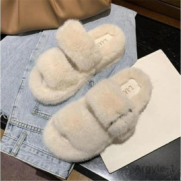 レディース フェイクファーサンダル スリッパ ルームシューズ モコモコ サンダル 厚底靴 フラットヒ...