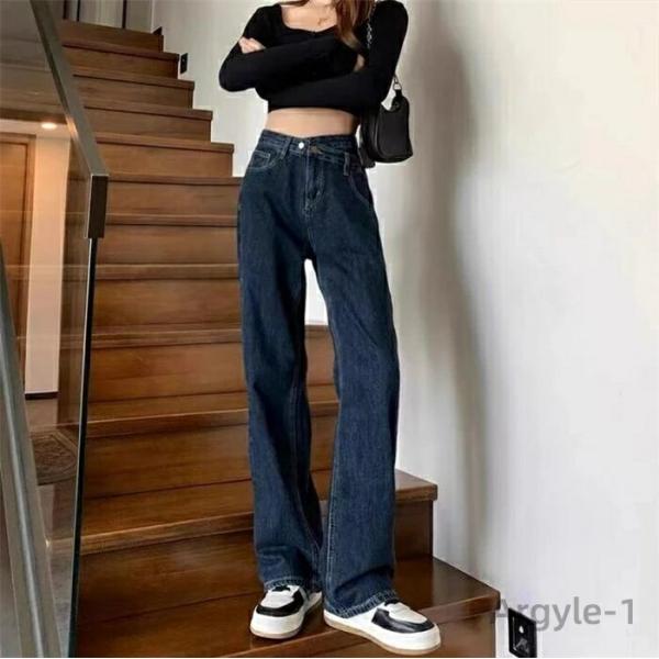 ワイドパンツ レディース  ハイウェスト ロングパンツ ジーンズ ポケット付き 春夏秋冬 ゆったり ...