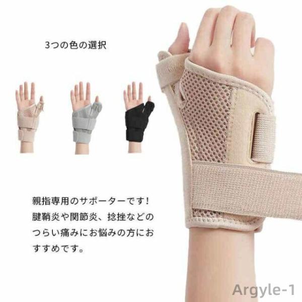 親指サポーター 捻挫 手首 左右兼用 医療用 腱鞘炎 付け根 メッシュ素材 親指 サポーター バネ指...