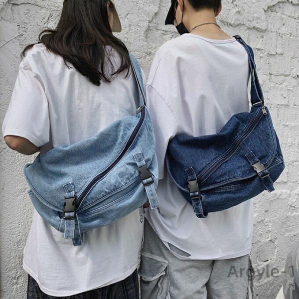 デニム バッグ ショルダーメッセンジャーバッグ 男女兼用レディース メンズ インディゴ マイバッグ ...