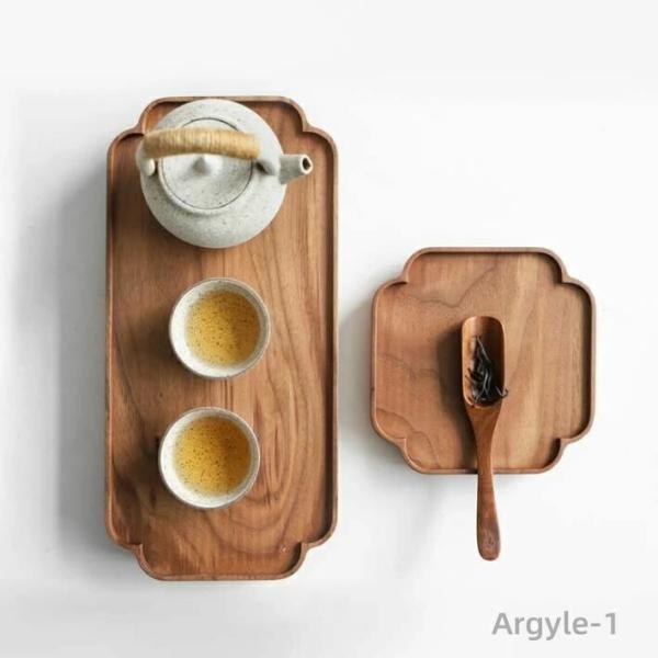 31*15*2cm 木製食器 クルミの木 プレート お茶 お菓子 お皿 ウッドプレート お盆トレイ ...