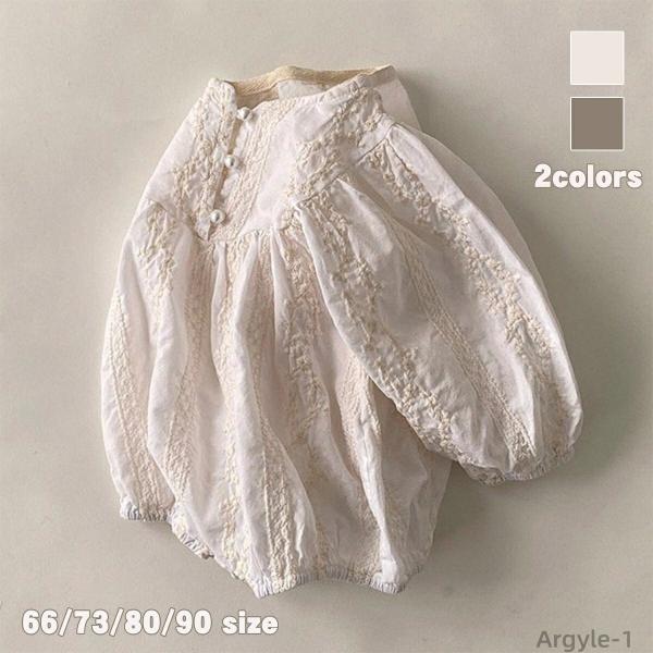 ベビー服 ロンパース 長袖 女の子 かわいい 刺繍 ベビー 春 秋 冬 春服 秋服 冬服 子ども 子...