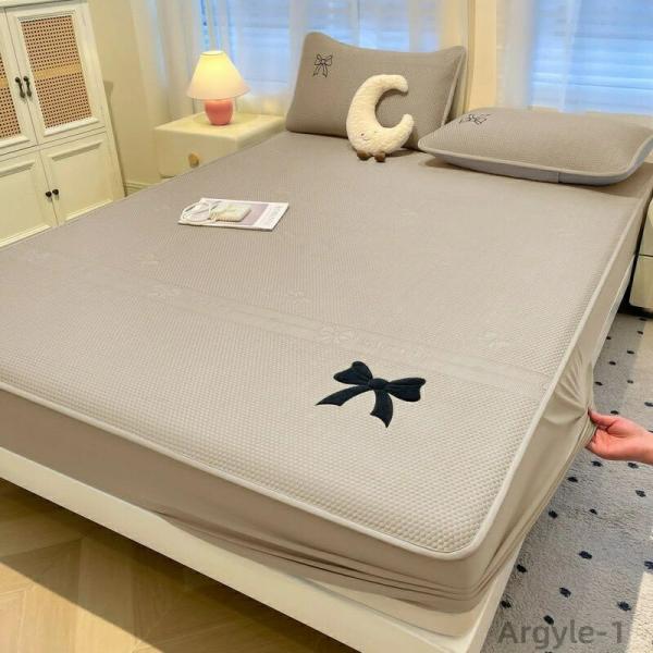 接触冷感 ボックスシーツ キルティング クールシルク マットレスカバー 冷感パッド ベッドシーツ 夏...