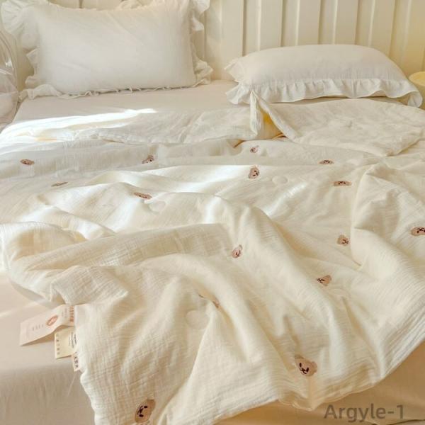 ガーゼケット ガーゼ掛け布団　夏用布団 コットン掛け布団　可愛い コットン 夏掛け 夏布団 夏ふとん...