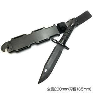 アメリカ軍 M16/M4ライフル対応 M9銃剣＆M10鞘 レプリカセット 樹脂＆ラバー製 ダミーナイフ トレーニング用タクティカルナイフ ※gun-30018