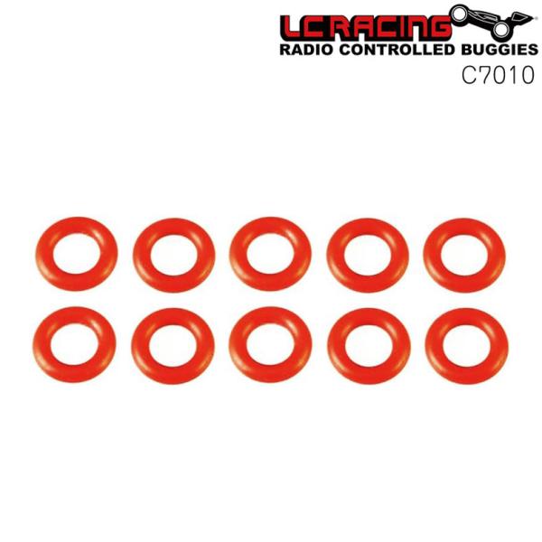 LC RACING RCカー C7010 デフ用 O-リング 赤 10個入 ラジコンパーツ メール便...