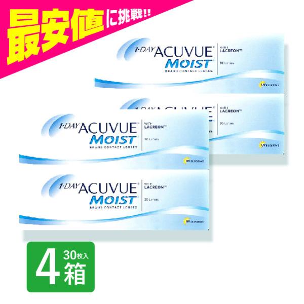 ワンデーアキュビューモイスト 30枚入 4箱 コンタクトレンズ 1day 1日使い捨て ワンデー ジ...