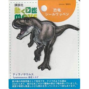 稲垣服飾 講談社 動く図鑑 MOVE ムーブ 恐竜シールワッペン ティラノサウルスBIG きょうりゅう シールアイロン両用接着 DSS020