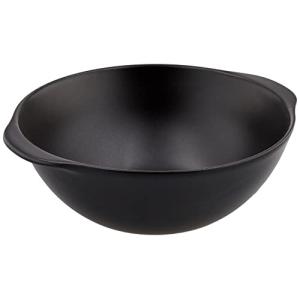 マルサン近藤 クックホーム 軽量 調理鍋 ラーメン 丼 直火対応 耐熱陶器 黒 電子レンジ対応 日本製 22025