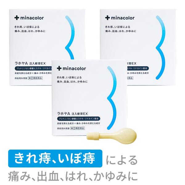 痔疾用薬 ラホヤA注入軟膏EX 2g×30個 3箱セット いぼ痔の痛み きれ痔 痔の薬 痔軟膏 市販...