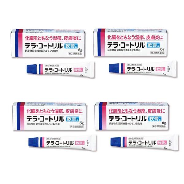 テラ・コートリル軟膏a 6g ×4個セット 処方薬と同じ成分 とびひ 面疔に （指定第2類医薬品） ...