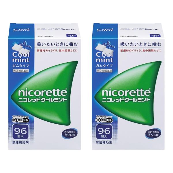 【指定第2類医薬品】ニコレットクールミント 96個入  ニコチン 禁煙 ×2個セット